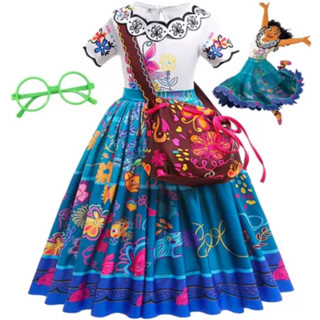 Fantasia Mirabel Encanto Infantil Meninas Com Bolsa E Óculos