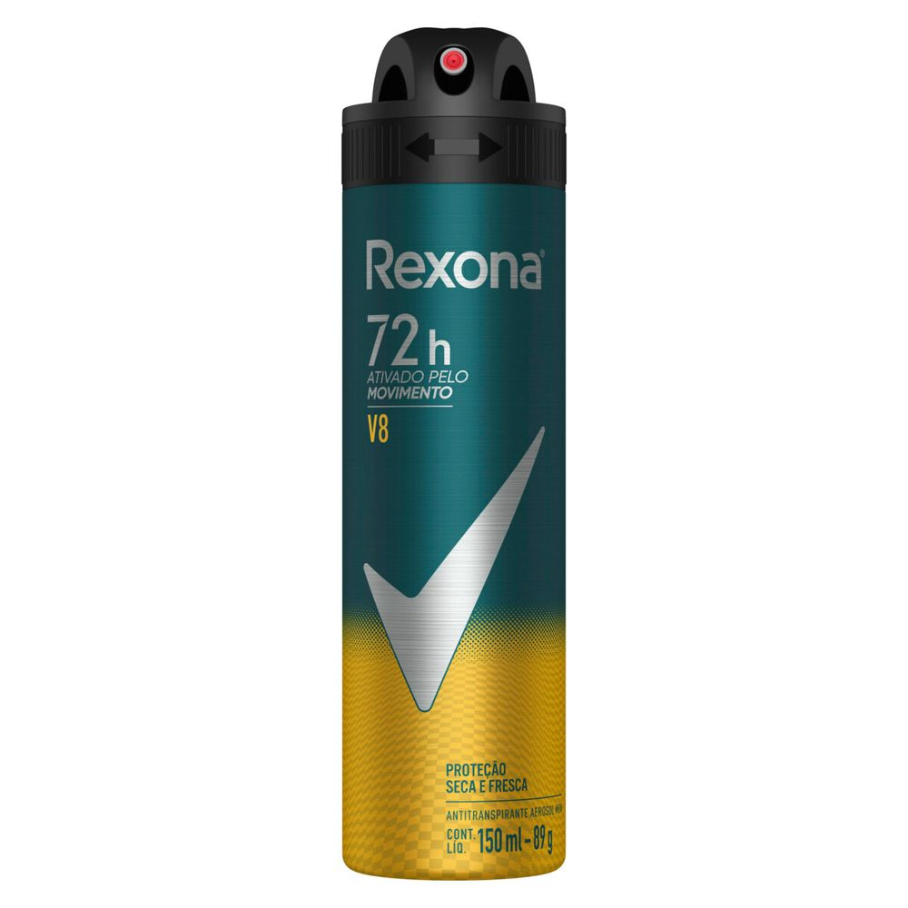 Detalhes do Kit 6 Desodorantes Rexona Men Aerossol Antitranspirante V8 150ml