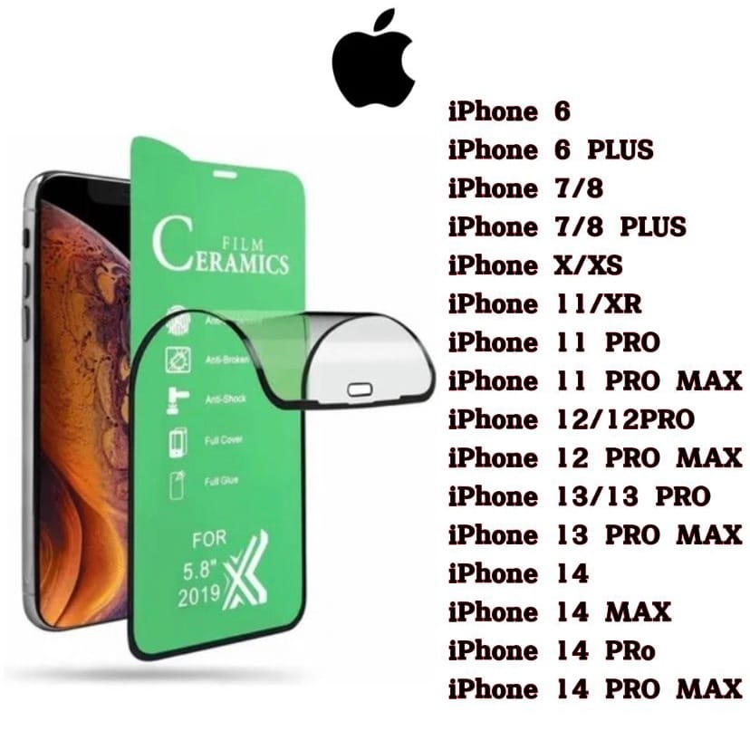 Película Cerâmica 9D 3D iPhone Gel Hidrogel Flexível 6/7/8 Plus Xs XR 11 Pro Max 12 13 Pro max 14 Plus 14 Pro max em Oferta na Shopee
