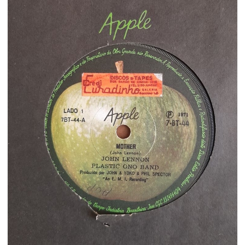 John Lennon Plastic Ono Band - Mother - compacto 1a prensagem - vinil 7 polegadas