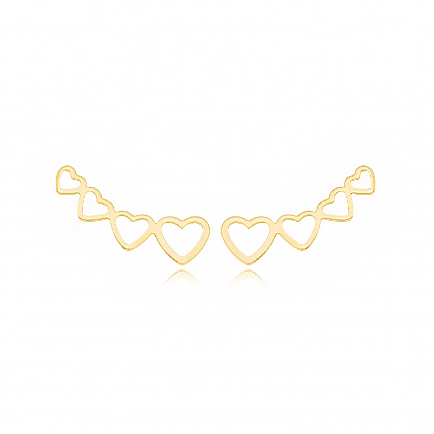 Brinco Semijoia Gazin Ear Cuff Coração Vazado