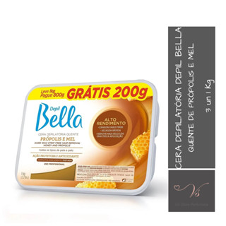 KIT 03 un Cera Depilatória Depil Bella Quente de Própolis e Mel 1Kg