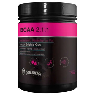 BCAA Em Pó Bumbble Gum 500g - 100% Puro Importado - Soldiers Nutrition