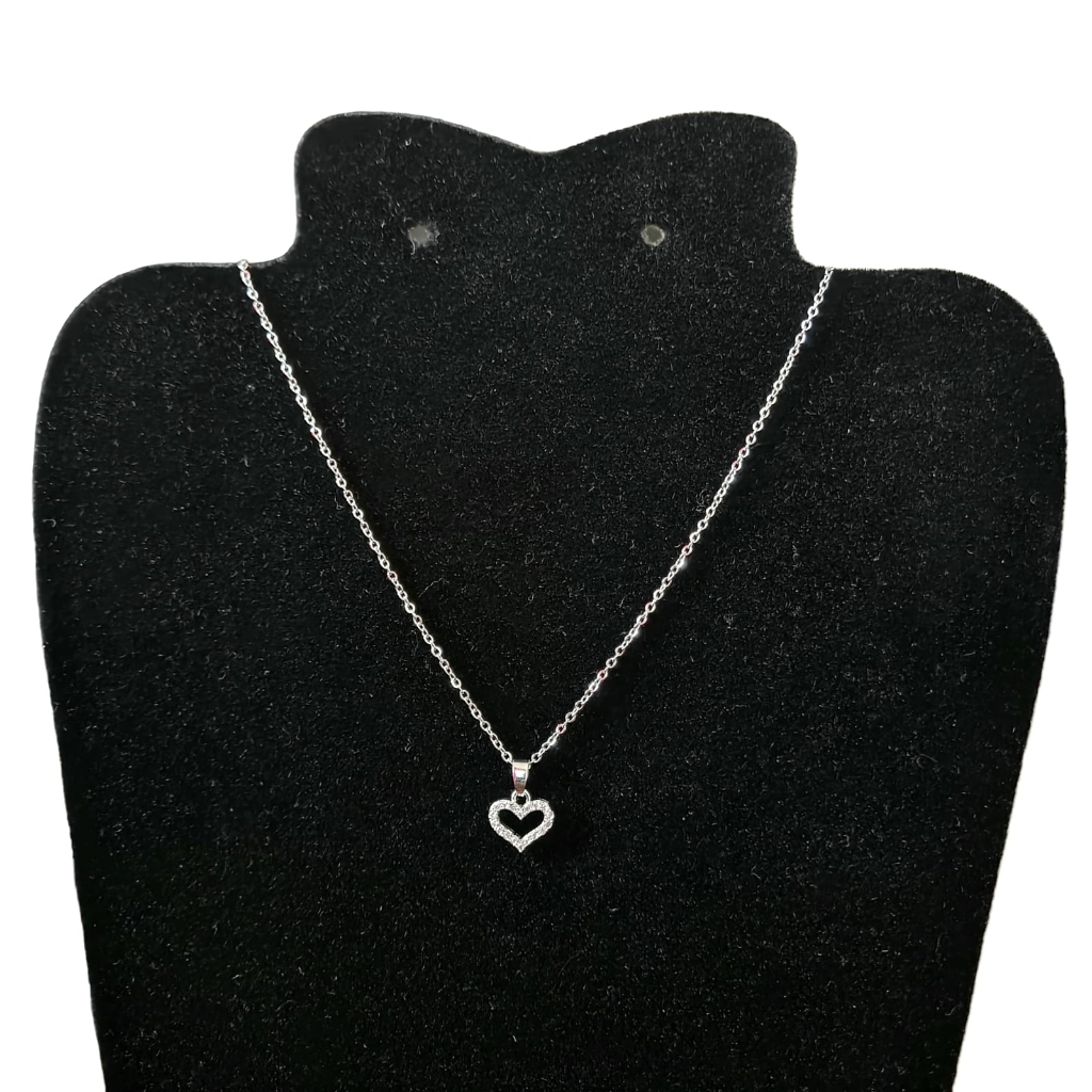 Colar Feminino Pingente Coração Cravejado em Zircônia em Oferta na Shopee