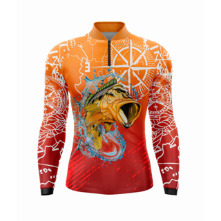 Camisa Masculina -Não desbota- Pesca Estampada Manga Longa com Proteção Uv50+ | Fresca - Antitranspirante - Unissex em Oferta na Shopee