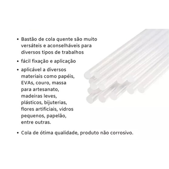 10/20/30 unidades ou 1kg (87 a 88 unidades ) Bastão De Cola Quente Fino BRANCO Transparente ou amarela