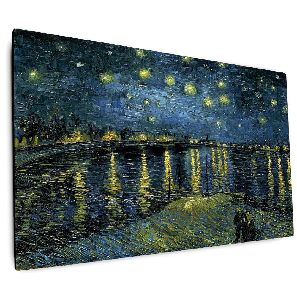 Quadro decorativos Van Gogh Noite estrelada Sobre Ródano. arte classica impressionista em tela canvas