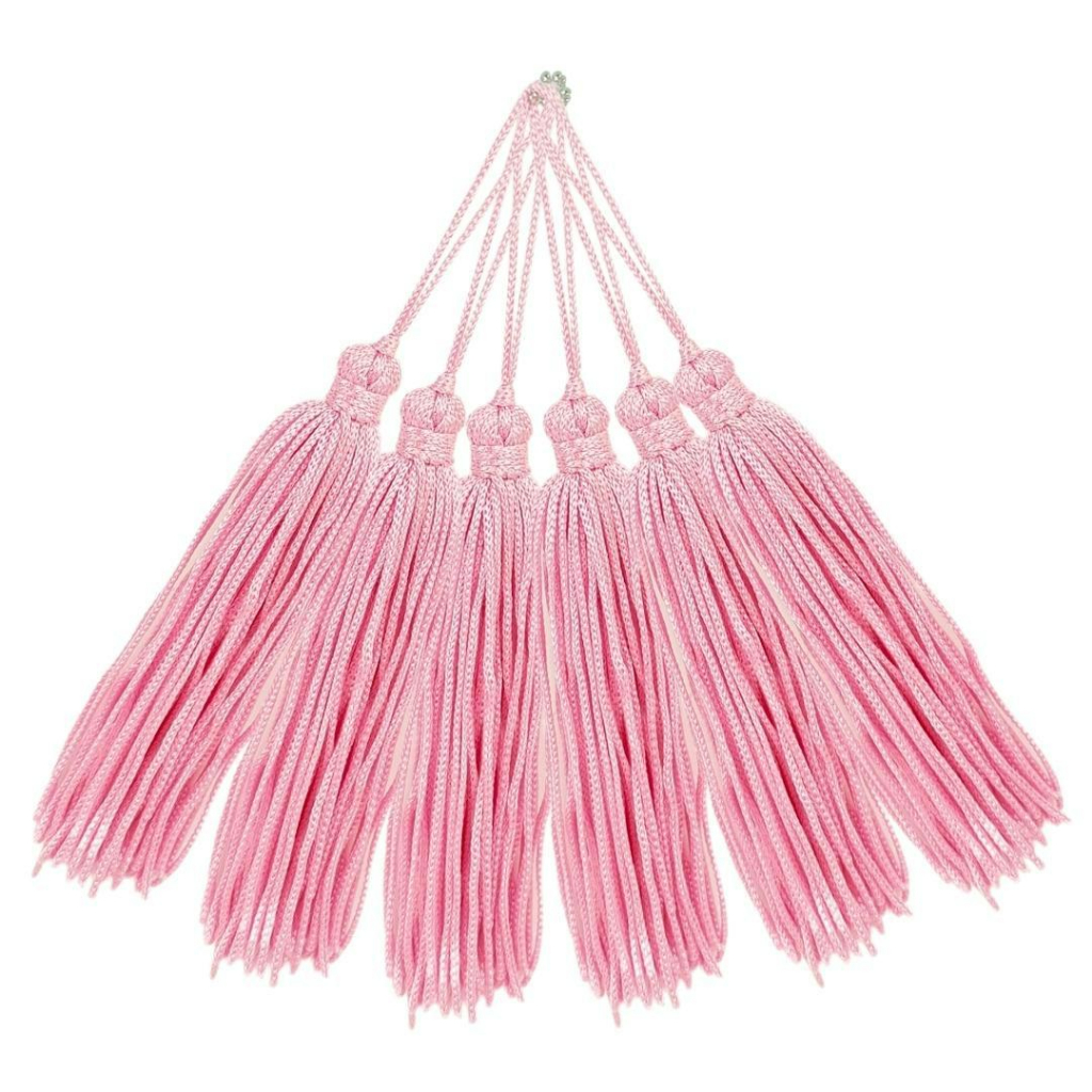 Pingente De Seda Tassel - Franja - Rosa Bebê - Com 20 Unidades - BRX
