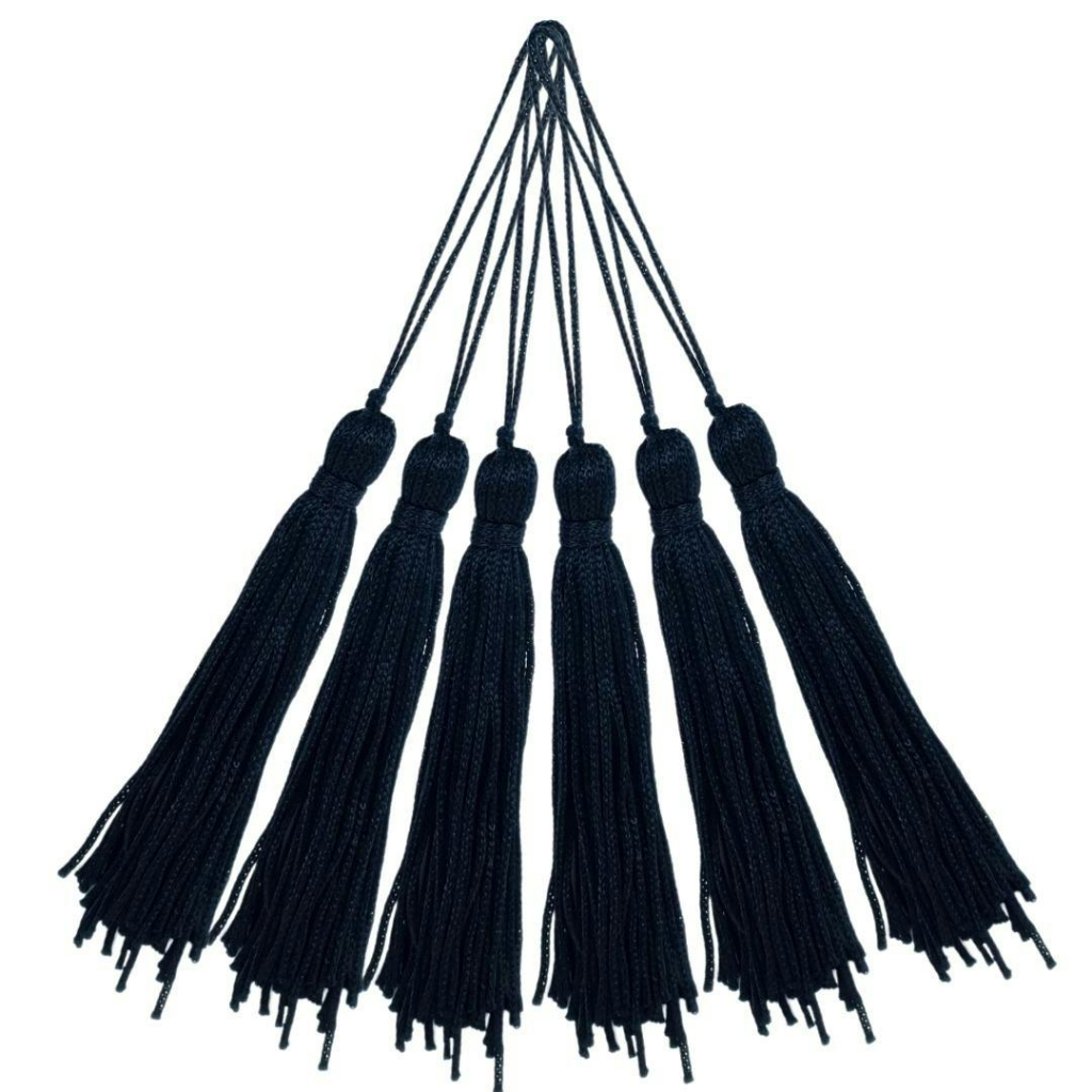 Pingente De Seda Tassel - Franja - Preto - Com 20 Unidades - BRX