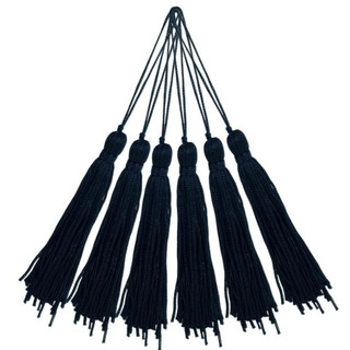 Pingente De Seda Tassel - Franja - Preto - Com 20 Unidades - BRX