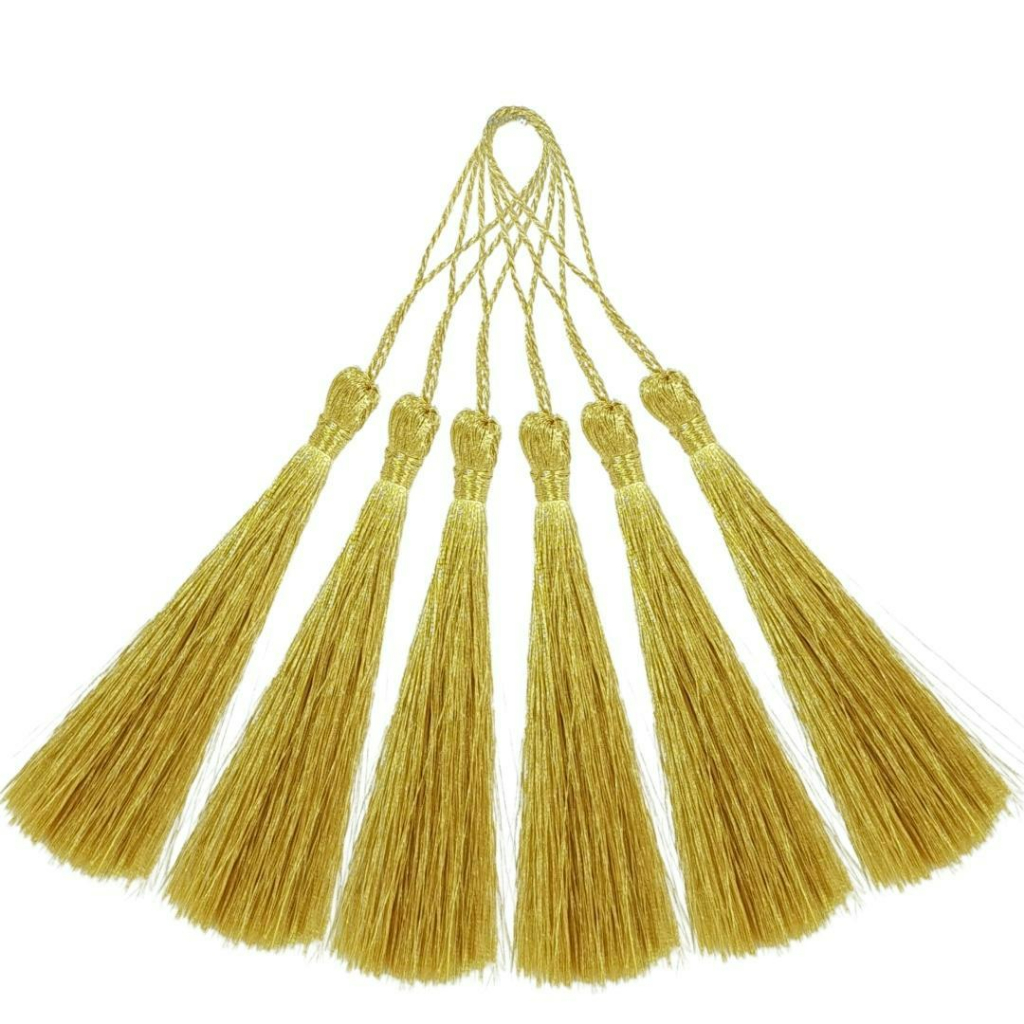 Pingente De Seda Tassel - Franja - Ouro - Com 20 Unidades - BRX