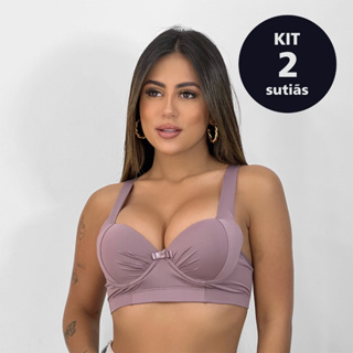 Kit 2 Sutiãs com Bojo  Reforçado Com Alça Reforçada Regulável em Oferta na Shopee