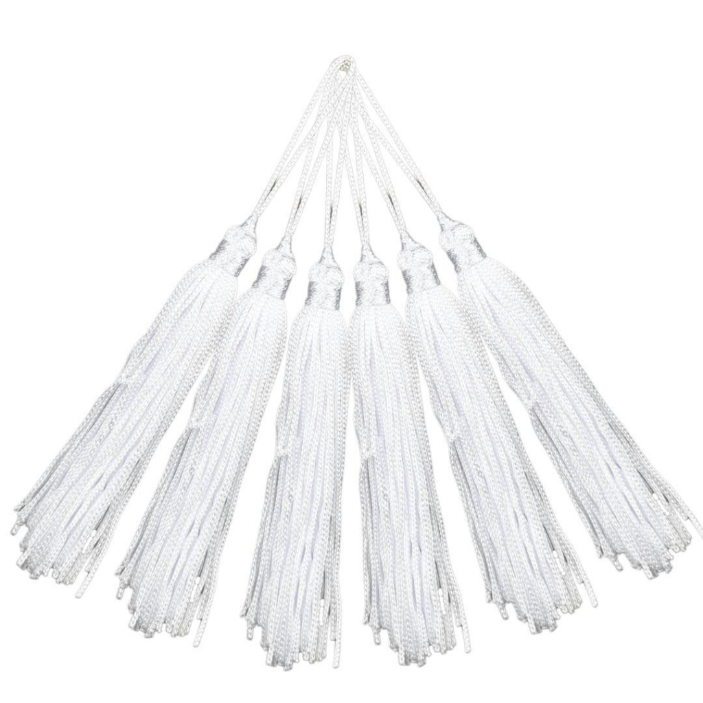 Pingente De Seda Tassel - Franja - Branca - Com 20 Unidades - BRX