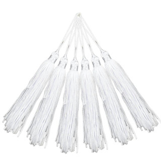 Pingente De Seda Tassel - Franja - Branca - Com 20 Unidades - BRX
