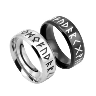 Anel Viking de titanio masculino e feminino Nórdico aliança runica luxo Força e proteção