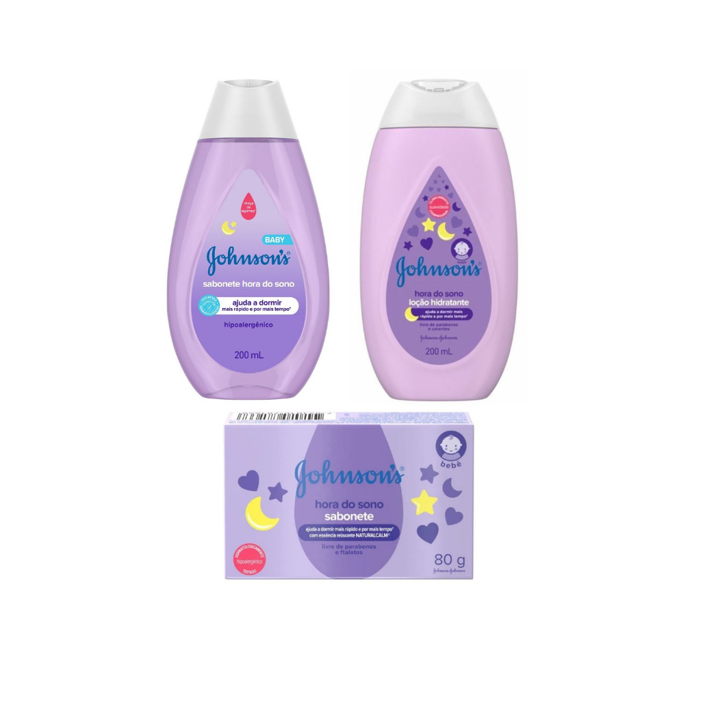 Kit Hora do Sono Johnsons (sabonete líquido + loção hidratante + sabonete barra) - 03 Produtos em Oferta na Shopee