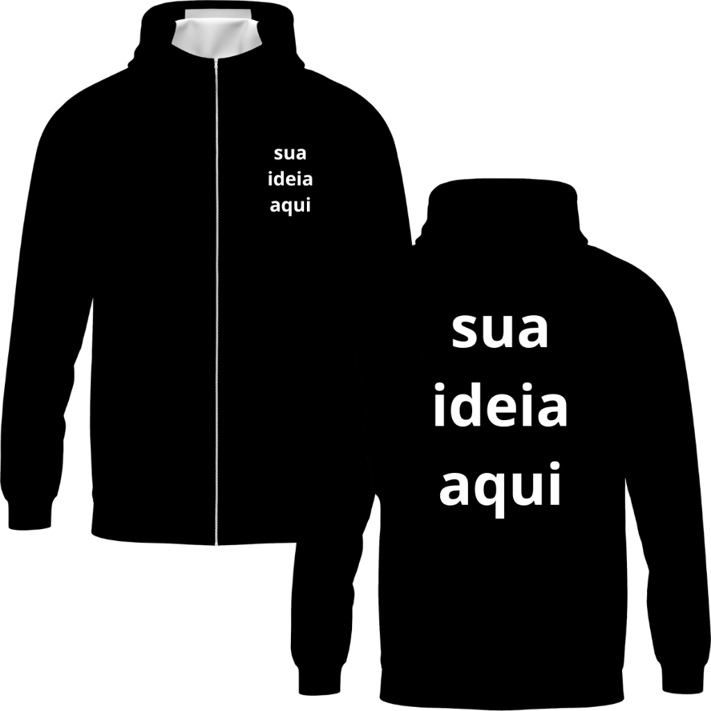 Corta Vento Personalizado Com Sua Ideia Aqui  Frente E Verso Casaco Blusa De Frio Masculina Manga Longa Capuz Jaqueta