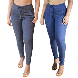 kit 2 calças feminina skinny cintura alta com elastano inverno em Oferta na Shopee