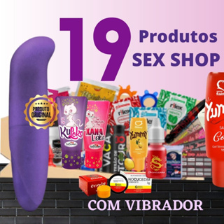 Caixa Sex Shop Erótica com 19 produtos + Vibrador Ponto G em ABS Estimulador de Orgasmos