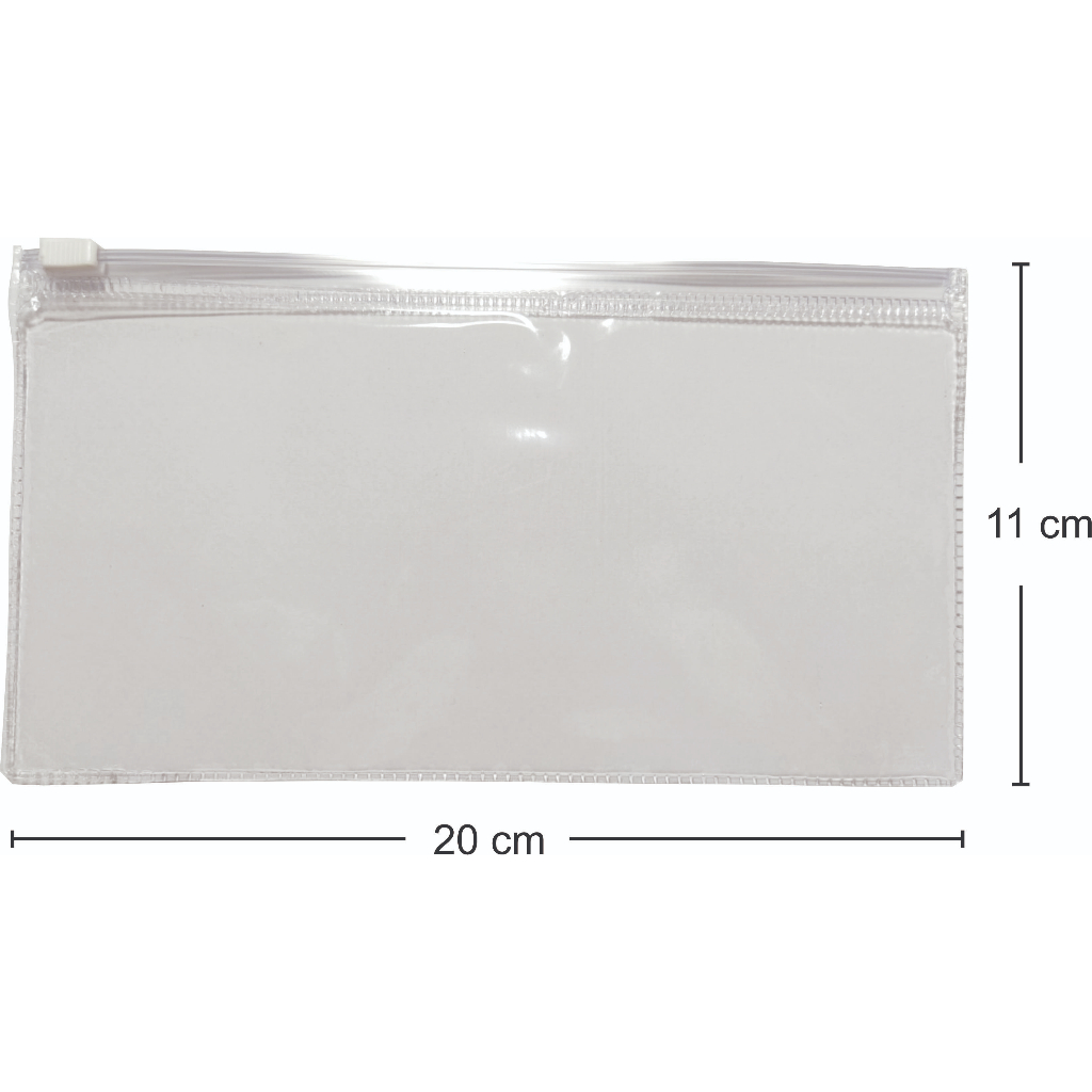 5 Porta Objetos Organizador Estojo Necessaire Pvc Transparente Fechamento em Zip Zap 11x20 Cm