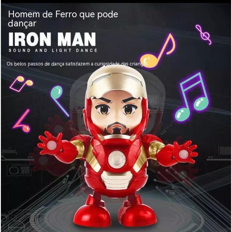 Robo De Brinquedo Robô Dançante Homem De Ferro hulk e pantera Canta e dança