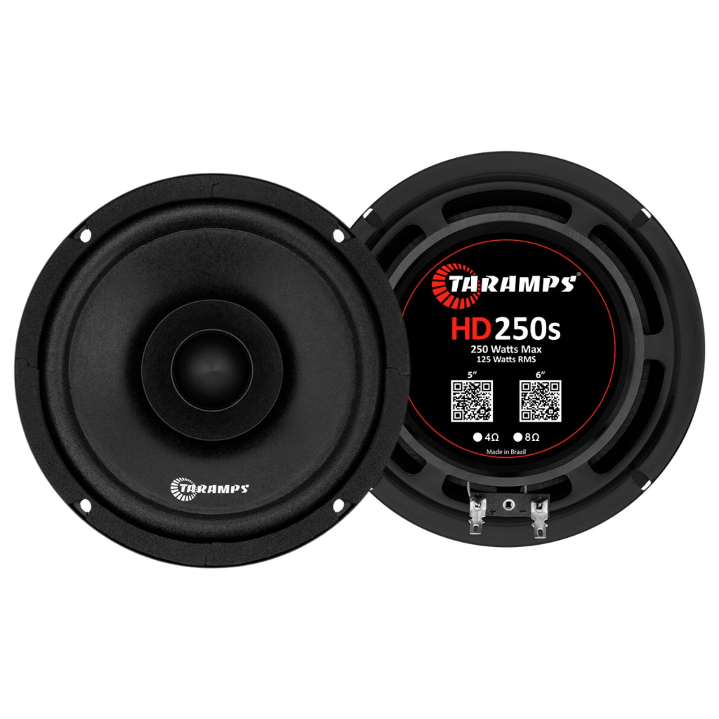 Par de Alto Falante Taramps HD 250S 06 Polegadas 125W RMS 4 Ohms