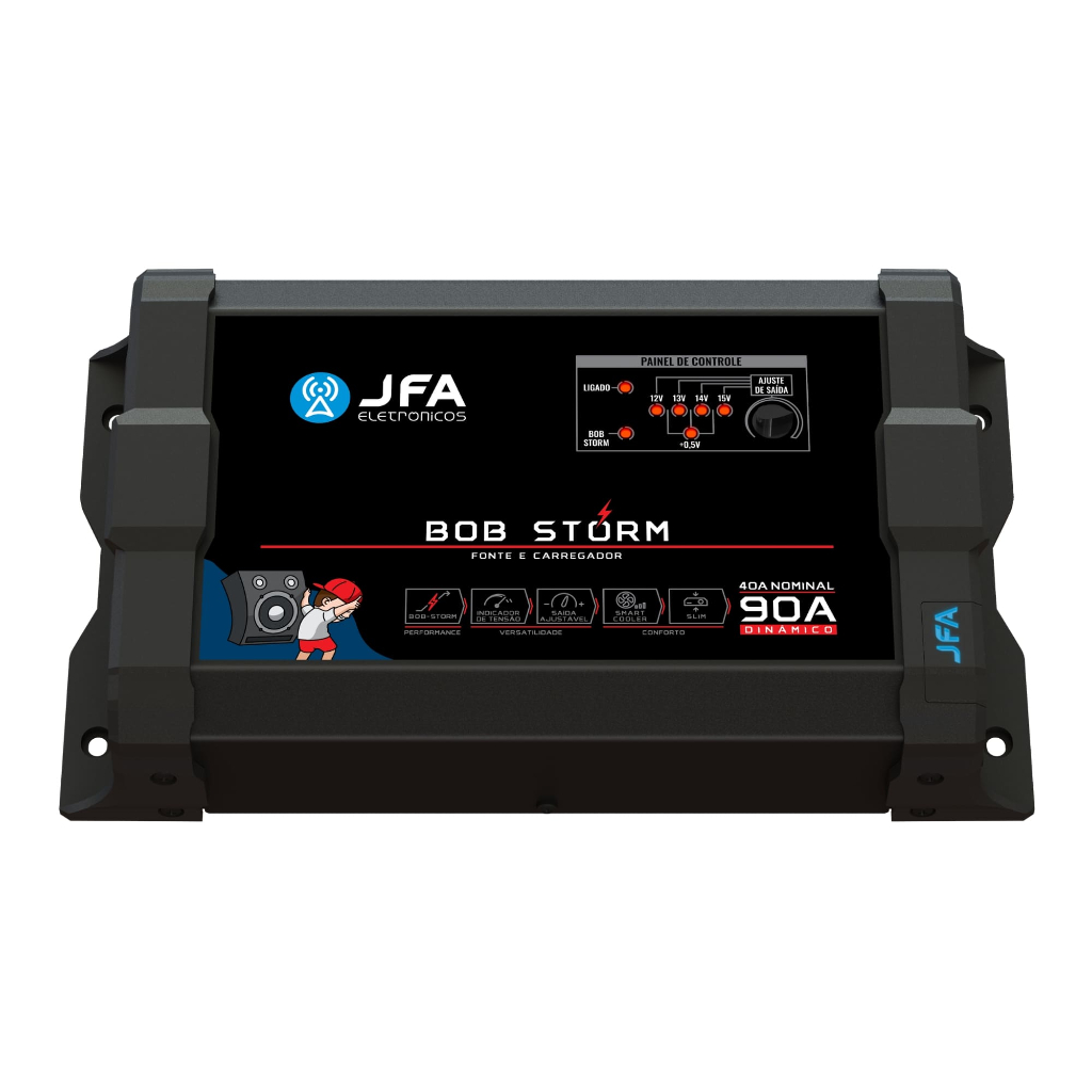 Fonte Carregador Automotivo JFA Bob Storm 90a Bivolt Automático em Oferta na Shopee