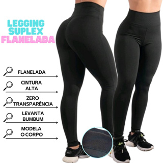 Legging Flanelada Grossa Calça Leg Peluciada Forrada Por Dentro Costura Reforçada Calça Térmica em Oferta na Shopee