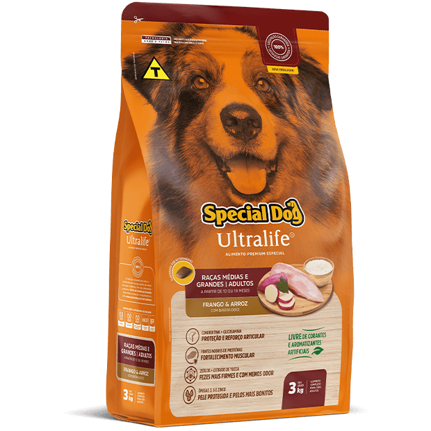 Ração Special Dog Ultralife Cães Adultos Raças Médias e Grandes 15Kg - Pets