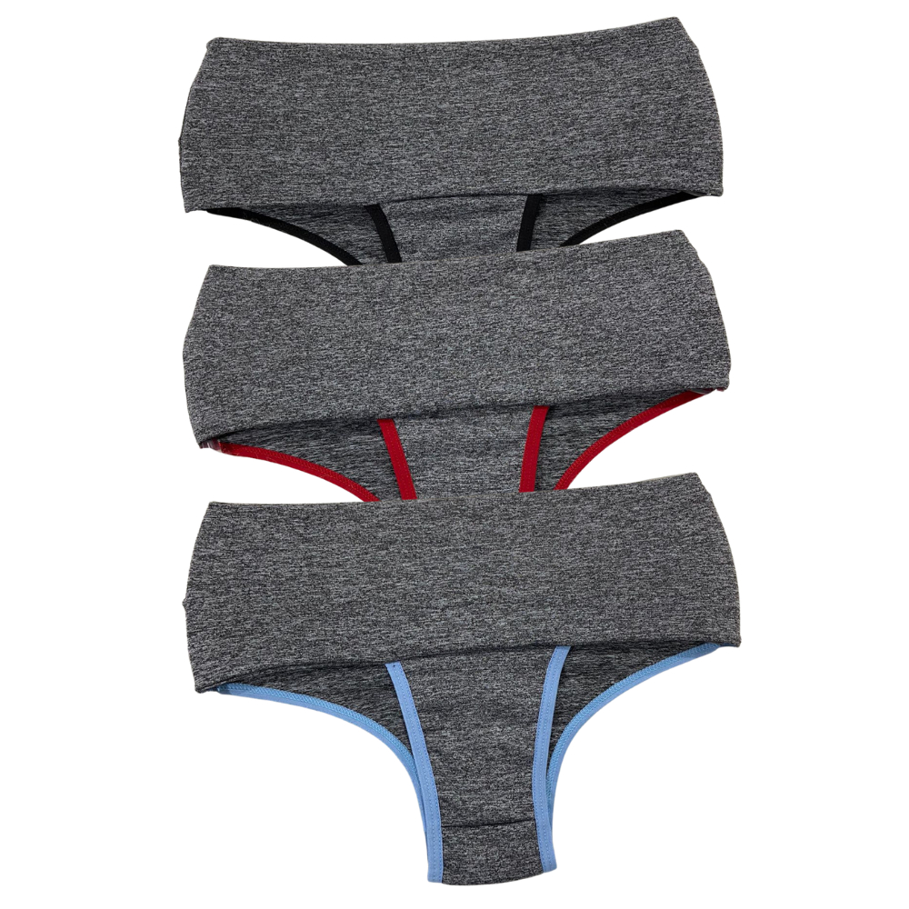 Kit 3 Calcinhas Cós Alto Lateral Larga Microfibra Forro Algodão - Paloma