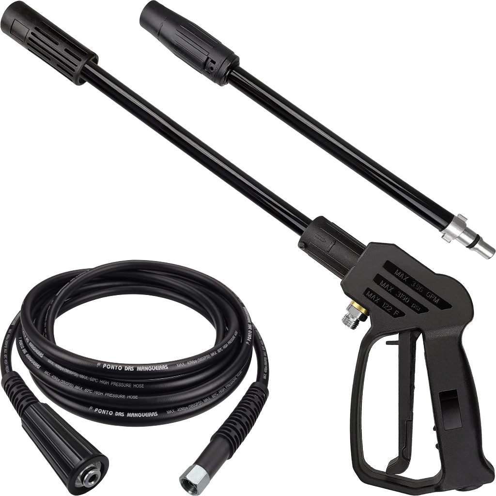 Kit Pistola Lança Mangueira Trama Nylon Compatível Lavadora de Alta Pressão Wap Ousada Plus 2200 em Oferta na Shopee