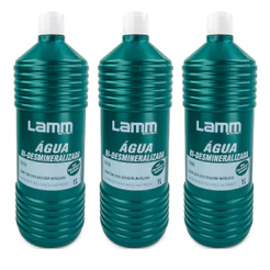 3 Água Desmineralizada 1L Para Radiador e Bateria LAMM