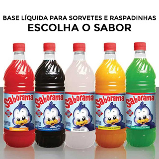 Base Liquida para Sorvetes Raspadinhas e Drinks 970ml Escolha o Sabor - Saborama em Oferta na Shopee