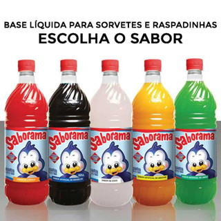 Base Liquida para Sorvetes Raspadinhas e Drinks 970ml Escolha o Sabor - Saborama