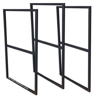 Suporte Duplo Estilo Industrial Preto para Prateleiras de 30cm - 3 UNIDADE (SKU3323)