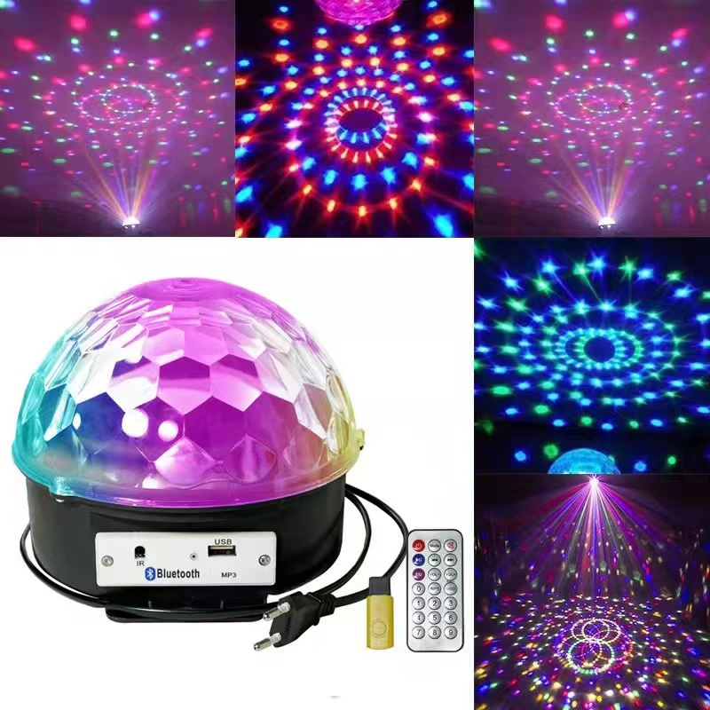 Globo de Iluminaçao Bola Colorida para festas e baladas Bluetooth Led Cristal Rgb Mp3 Controle 110/220v