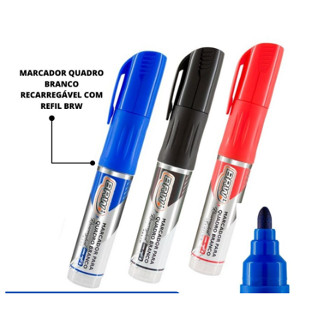 Pincel Marcador para Quadro Branco Recarregável Com Refil e tinta Brw