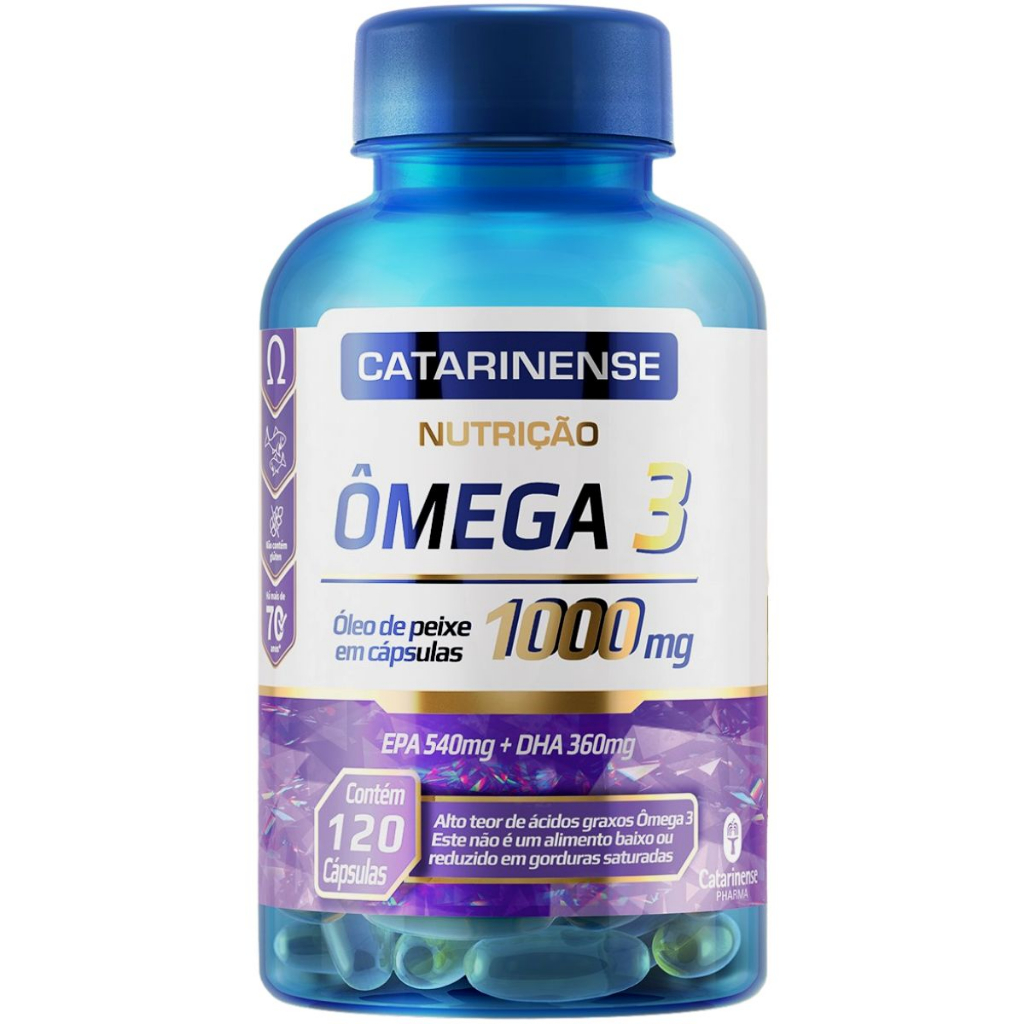 Ômega 3 Óleo de Peixe 120 Cápsulas 1000mg - Catarinense Pharma