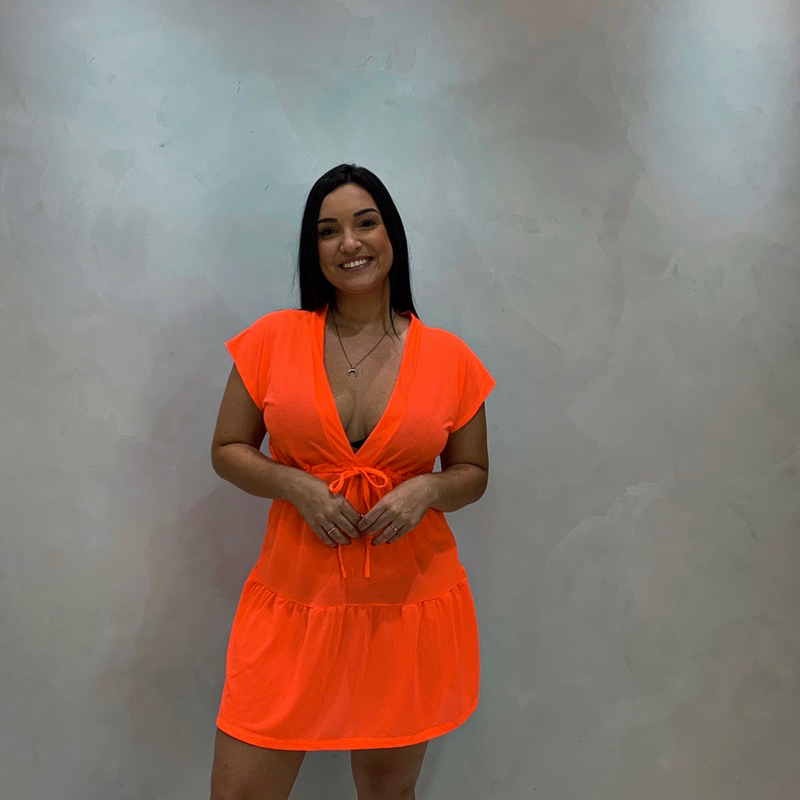 Saída de Praia, Saída de Banho, Vestido de Praia, Piscina, Neon, Colorido, Laranja, Rosa, Preto, Branco