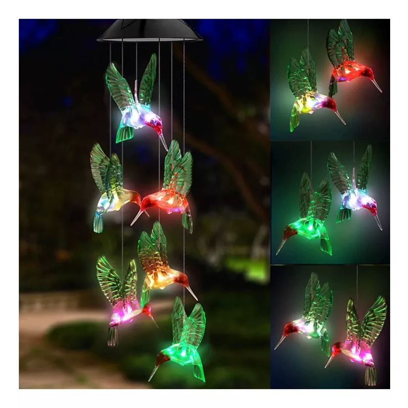 Sino Dos Ventos Beija Flor Lâmpada Energia Solar