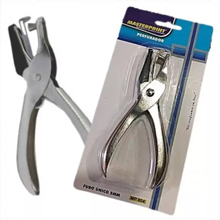 Perfurador Furador de Papel Alicate 1 Furo em Metal Aço Resistente MasterPrint em Oferta na Shopee