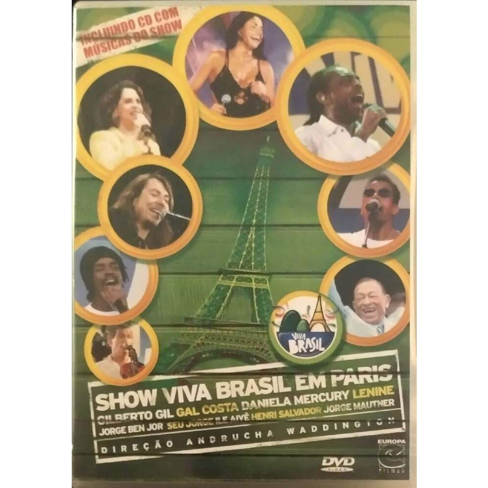 CD/DVD Show Viva Brasil em Paris 2005 Gil, Gal, Lenine, Seu Jorge / semi novo