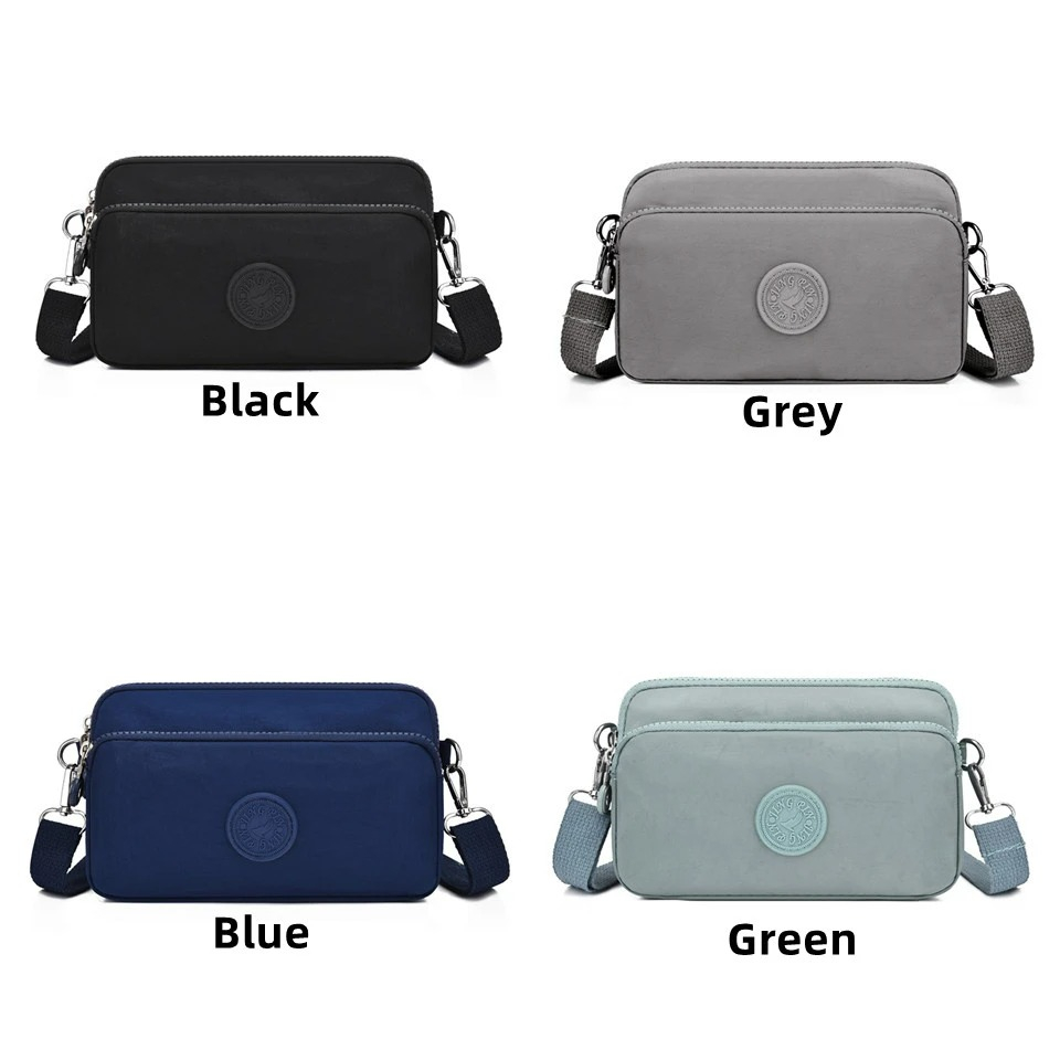 Bolsa UnissexTransversal Crossbody com 3 Divisórios Alça pra Regular