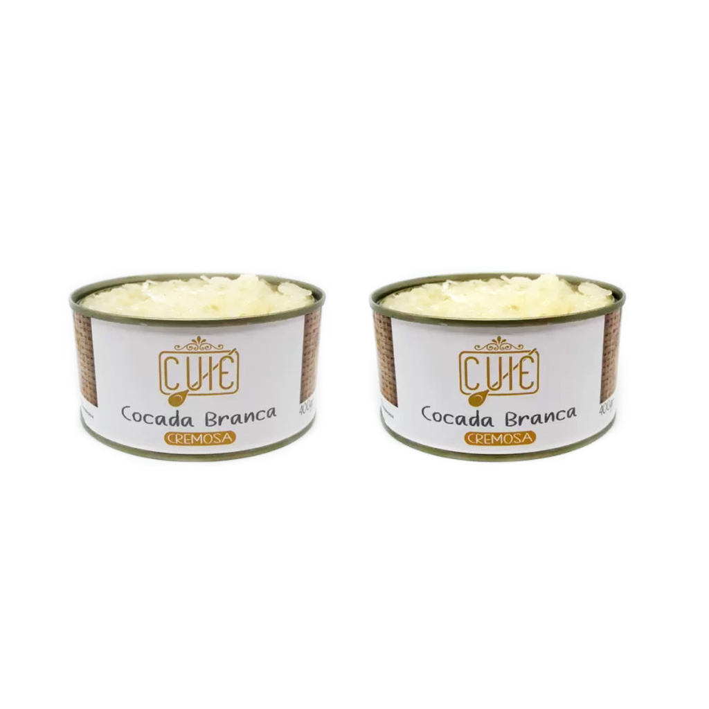 Kit 2 Cocada Branca Cremosa Mineira Cuié de Minas Lata 400g