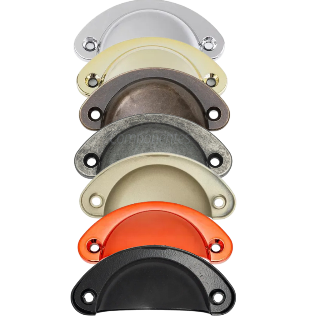 5 - Puxador Concha Colonial Para Moveis Gaveteiro Porta e Armarios  64mm Varias Cores