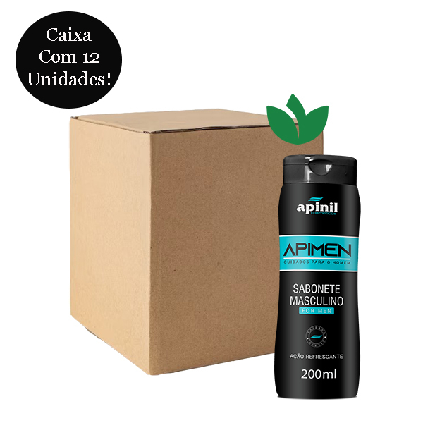 Caixa Com 12 Unidades Sabonete Liquido Masculino Apimen 210mL Apinil