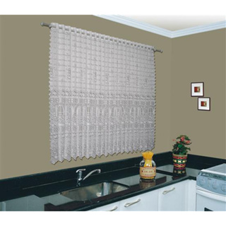Cortina De Vitrô De Cozinha De Renda - 1,80x1,30m - Romance em Oferta na Shopee