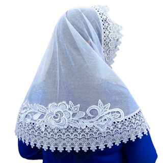 Véu Ccb Luxo Adulto Renda Guipir Larga Com Aplique Floral (mod. Sandra) em Oferta na Shopee
