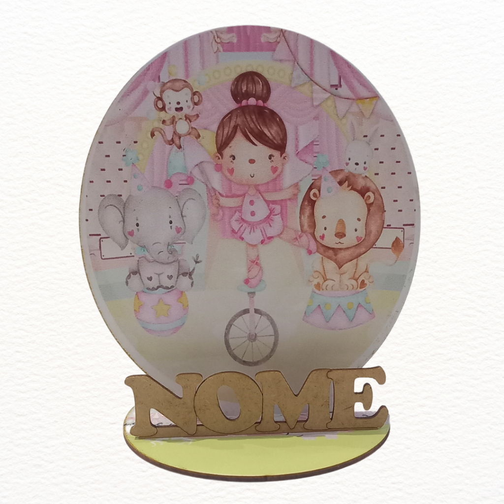 12 Centros de Mesa Circo Bailarina Monociclo Personalizado Lembranças Festa