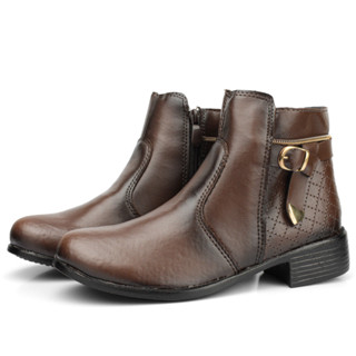 Coturno Bota Dona Beja Salto Baixo Cano Médio Feminino